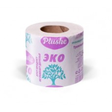 Plushe Туалетная бумага EcoPlushe (115гр), 35м, 1 слой, серая, втулка, 30 в уп