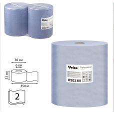 Протирочный материал, 2сл., Veiro Professional Comfort, синий, 330*350мм, 1000л, 2рул.*350м. 100%,  W202